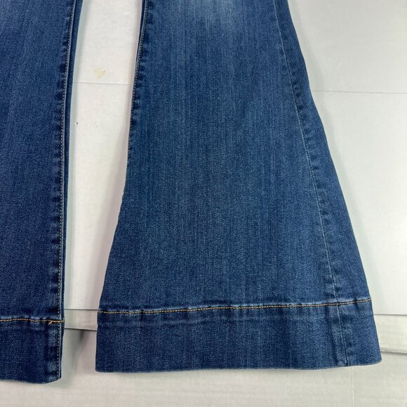 Driftwood Jeans Women's 29x29* Farrah Mid Rise Flare Blue Faded Denim Tag 26 - Picture 5 of 16
